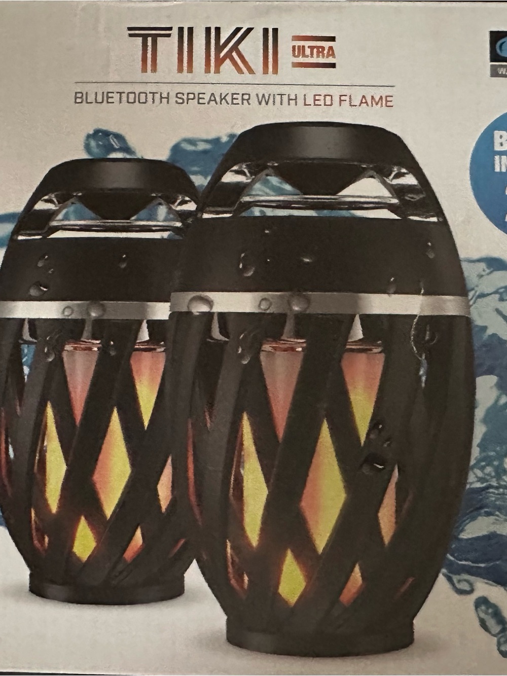 Black Bluetooth Speaker with LED Flame
